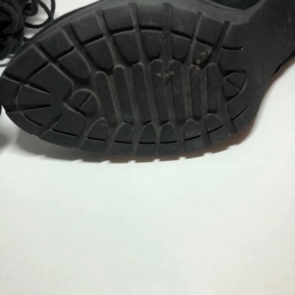 Heeled Ankle Booties Lace Up Combat Sole - Picture 6 of 8